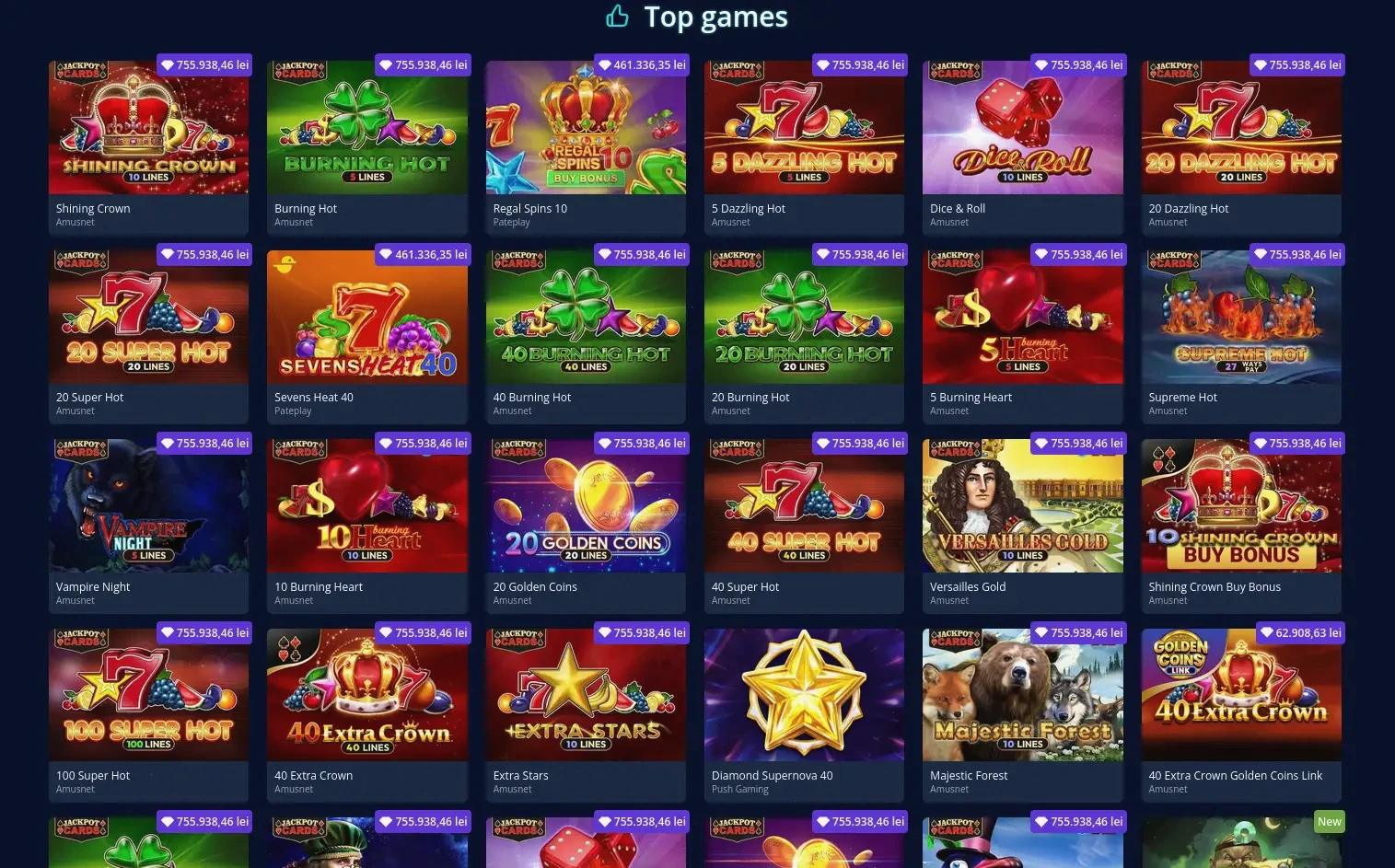 Interface bonus Pampago casino avec tours gratuits et conditions de mise